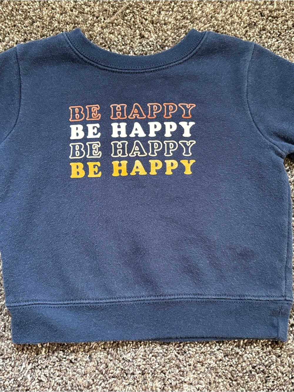 Garanimals Navy 'Be Happy' Graphic Sweatshirt with Multicolor Text